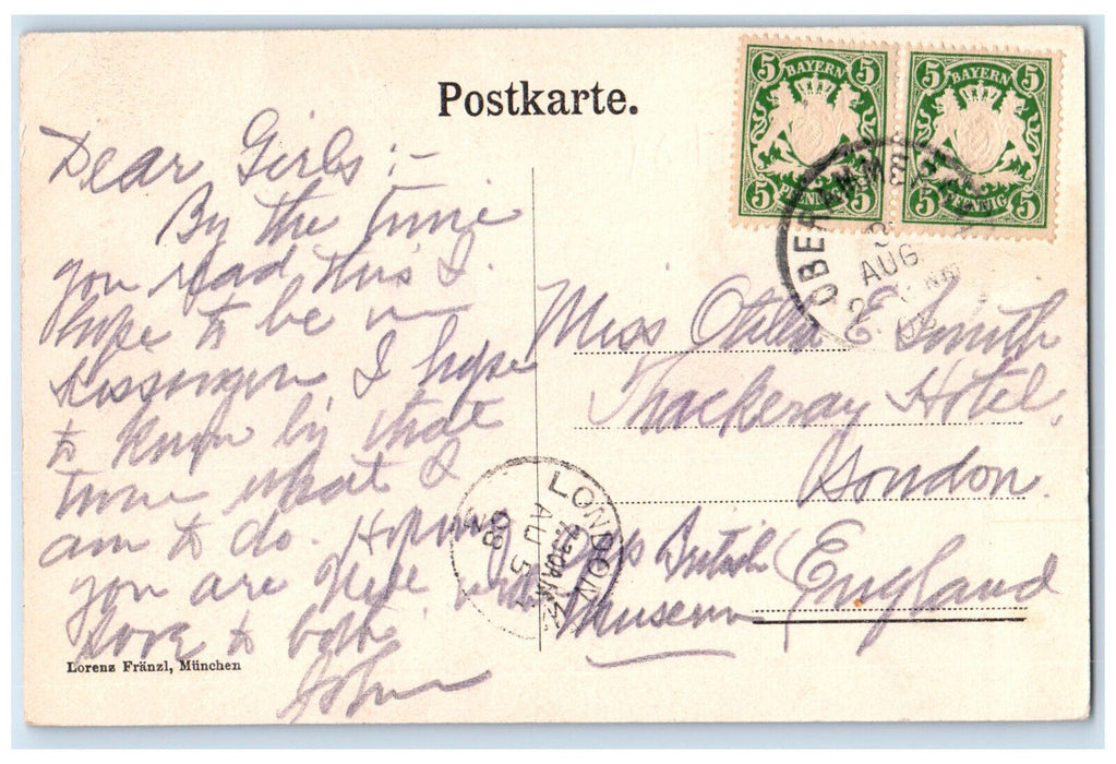 1908 Christ Performer Anton Lang Oberammergau Bavarian Alps Germany Postcard