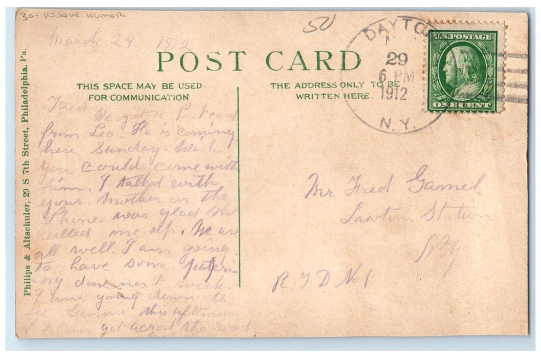 1912 Woman Undressed How Bridget Served The Potatoes Risque Humor Postcard