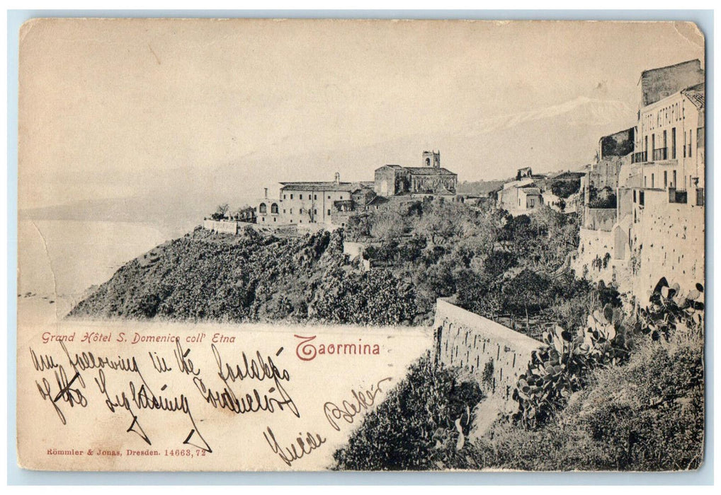 1905 Grand Hotel S. Domenico Coll Etna Taormina Sicily Italy Posted Postcard