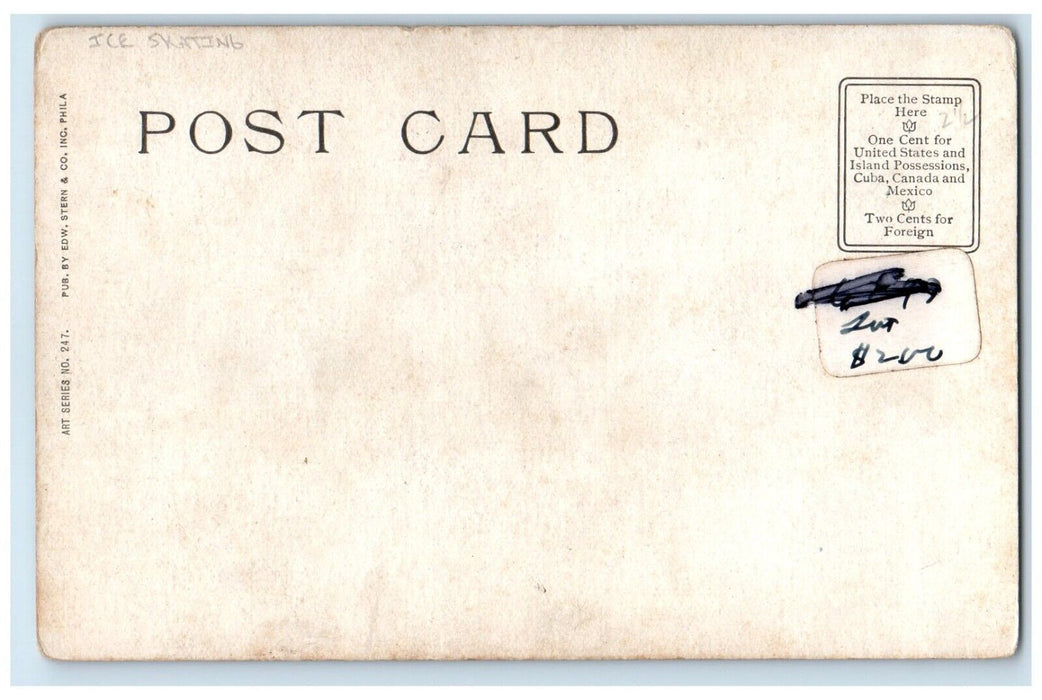 c1905 Pretty Woman Wearing Winter Sports Ice Skating Unposted Antique Postcard