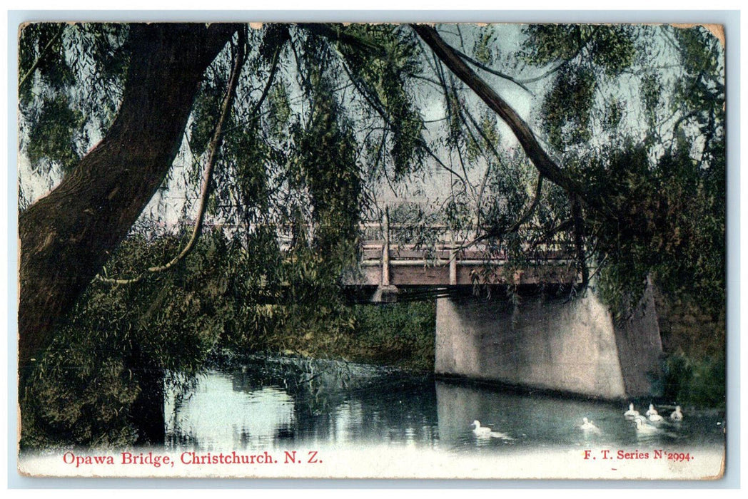 1907 Scene at Opawa Bridge Christchurch New Zealand Avon PA Posted Postcard