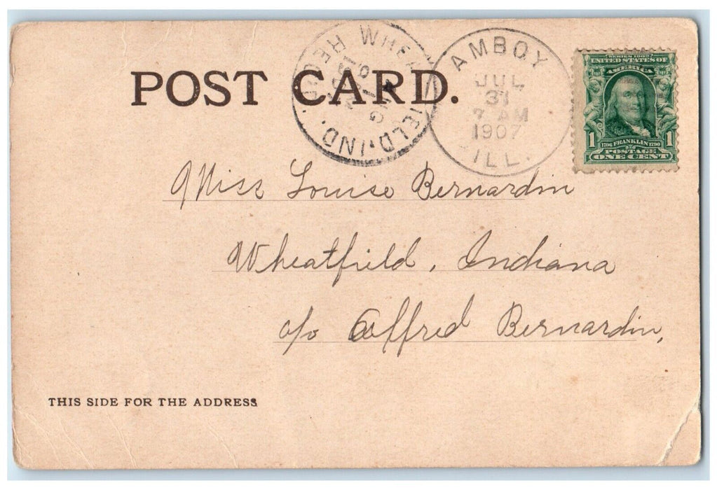 1907 Girls In Barrel County Hasses Pure & Sweet Amboy Illinois IL Postcard