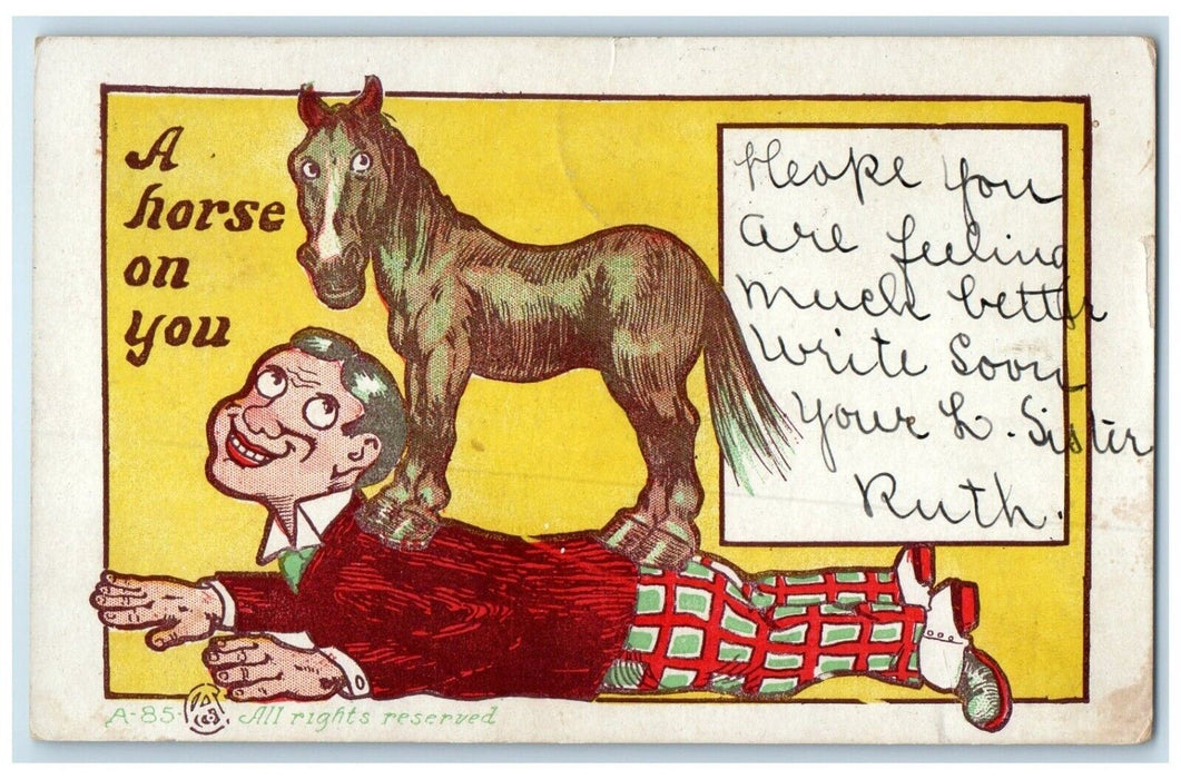 1906 Horse Ride Man Shippensburg Pennsylvania PA Posted Antique Postcard