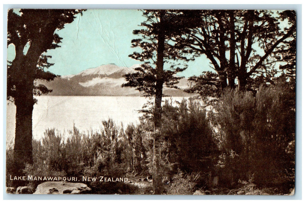 1907 View of Lake Manawapouri New Zealand Avon PA Posted Antique Postcard