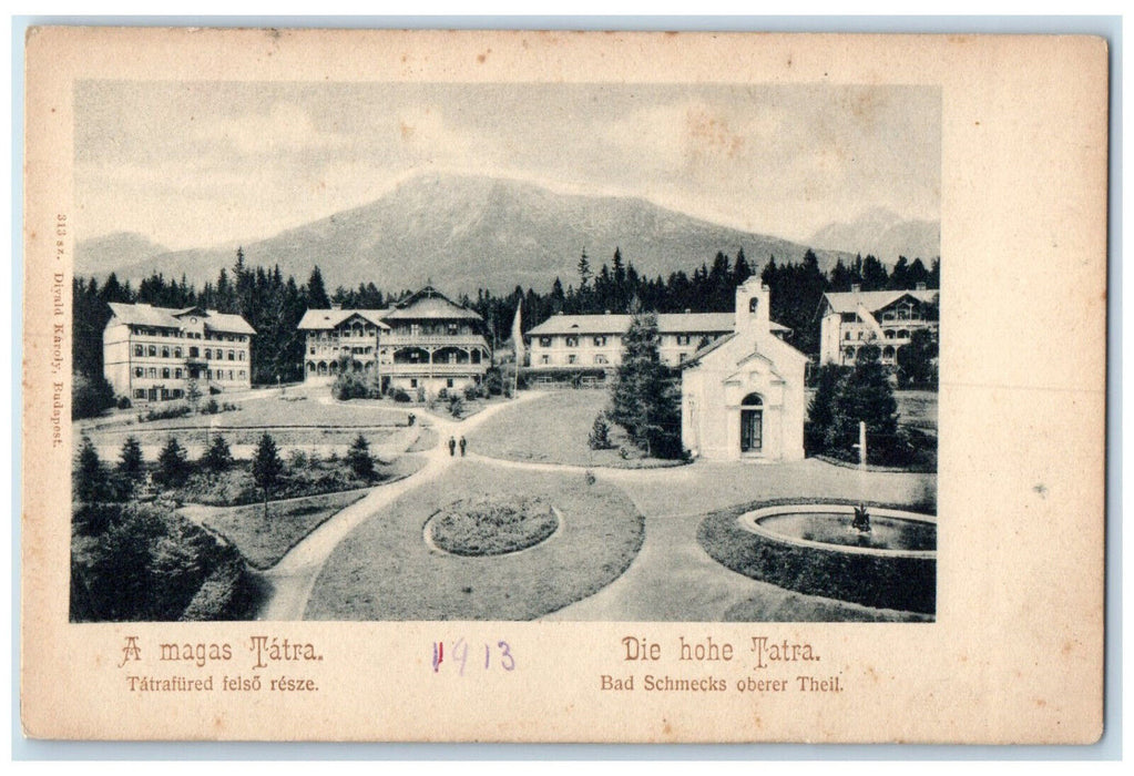 1913 The High Tatras Bad Schmecks Upper Part Austro Hungary Antique Postcard