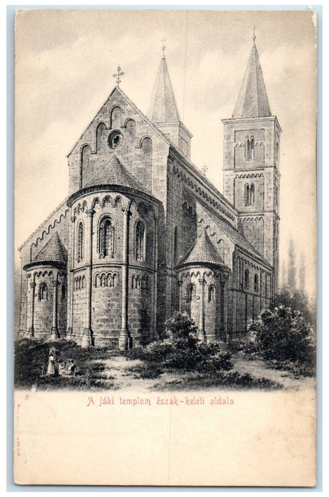 c1905 The North-East Side of the Jaki Church Hungary Unposted Postcard