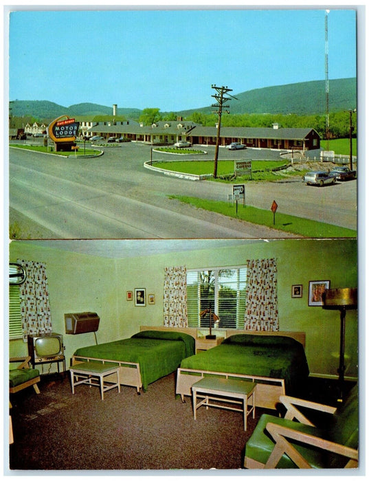 c1960 Roll Arena Restaurant Motor Lodge Multi-View Bedford Pennsylvania Postcard