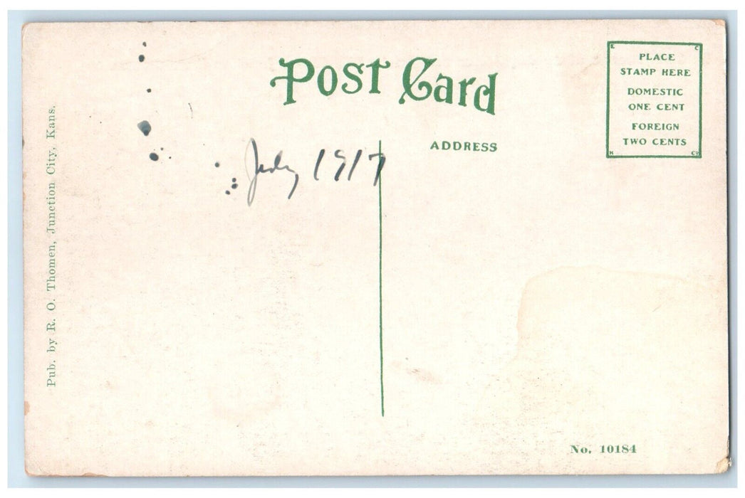 1917 Junction Republican Smoky Hill Rivers Junction City Kansas Vintage Postcard