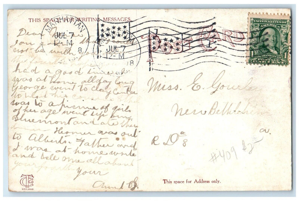 1918 Main Entrance K S A C Manhattan Kansas KS Unposted Vintage Antique Postcard