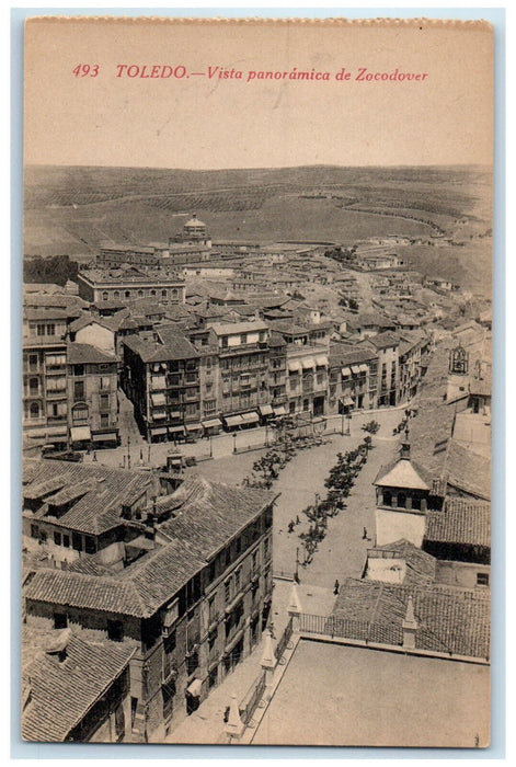 c1910 Vista Panoramica De Zocodover Toledo Castile-La Mancha Spain Postcard