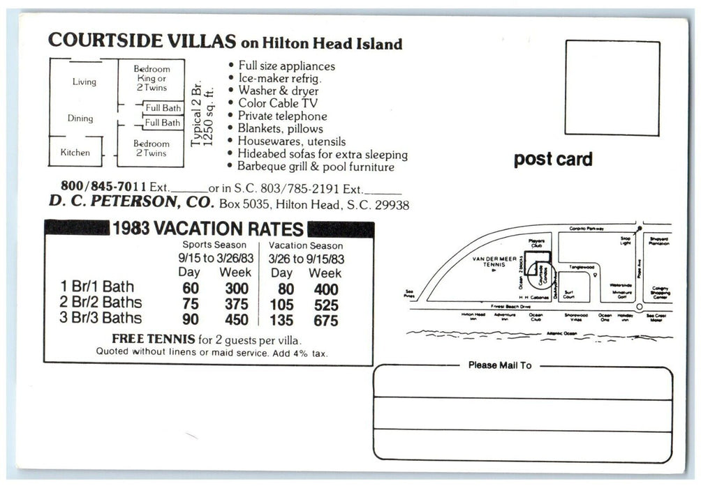 Courtside Villas Hilton Head SC, Van Der Meer Tennis Center Multiview Postcard