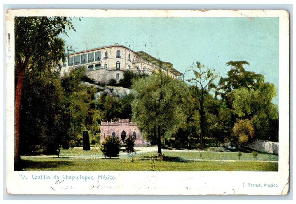 1905 Castillo De Chapultepec Mexico City Mexico Posted Antique J Granat Postcard