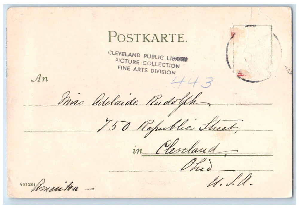 1904 Building View Die Mariensaule Munich Germany Posted Antique Postcard