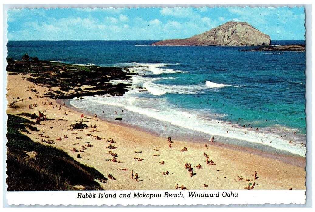 c1970's Rabbit Island And Makapuu Beach Windward Oahu Hawaii HI Vintage Postcard