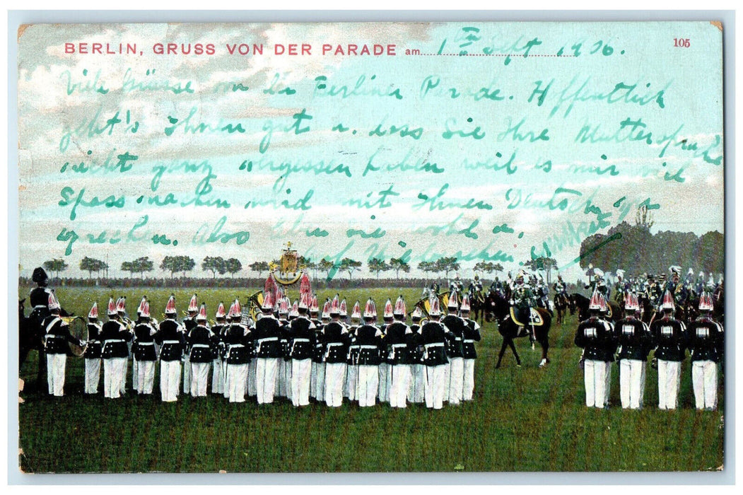 1906 Greetings from the Parade Berlin Germany Posted Antique Postcard