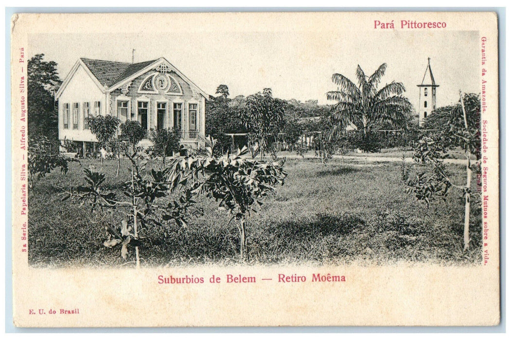 c1905 Suburbs From Belem Moema Retreat For Picturesque Brazil Postcard