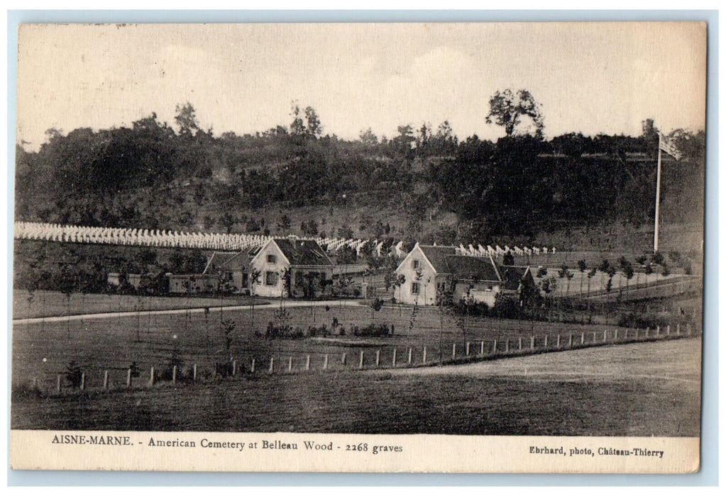 1931 American Cemetery at Belleau Wood Aisne-Marne France Vintage Postcard