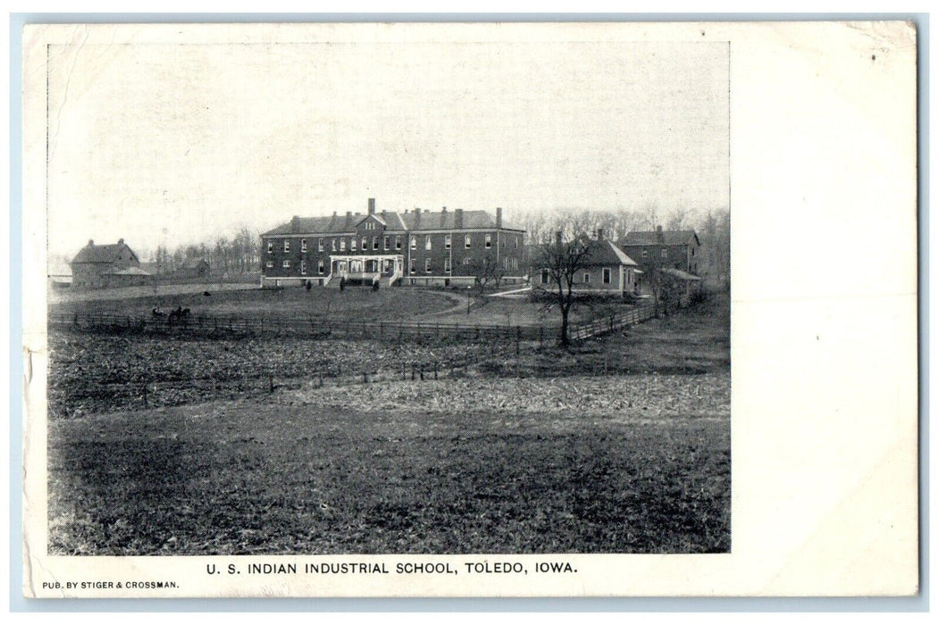 1907 United States Indian Industrial School Building Toledo Iowa Posted Postcard