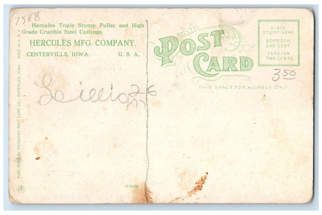 1910 Aerial View Hercules Manufacturing Company Centerville Iowa USA IA Postcard