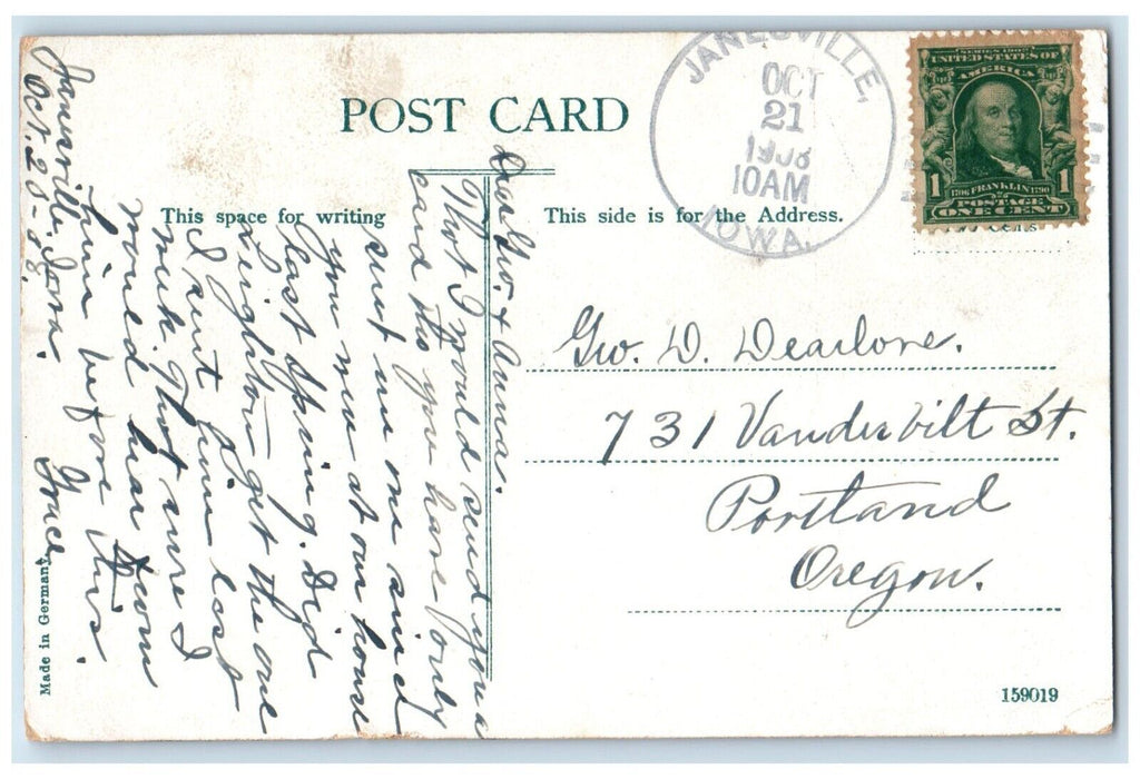 1908 Canoeing Boat Log Cabin Launch Scene Cedar Falls Iowa IA Vintage Postcard