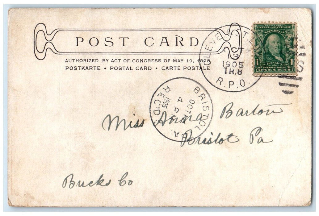 1905 Woman An Affected Actress Big Hat Bristol Pennsylvania PA RPO Postcard