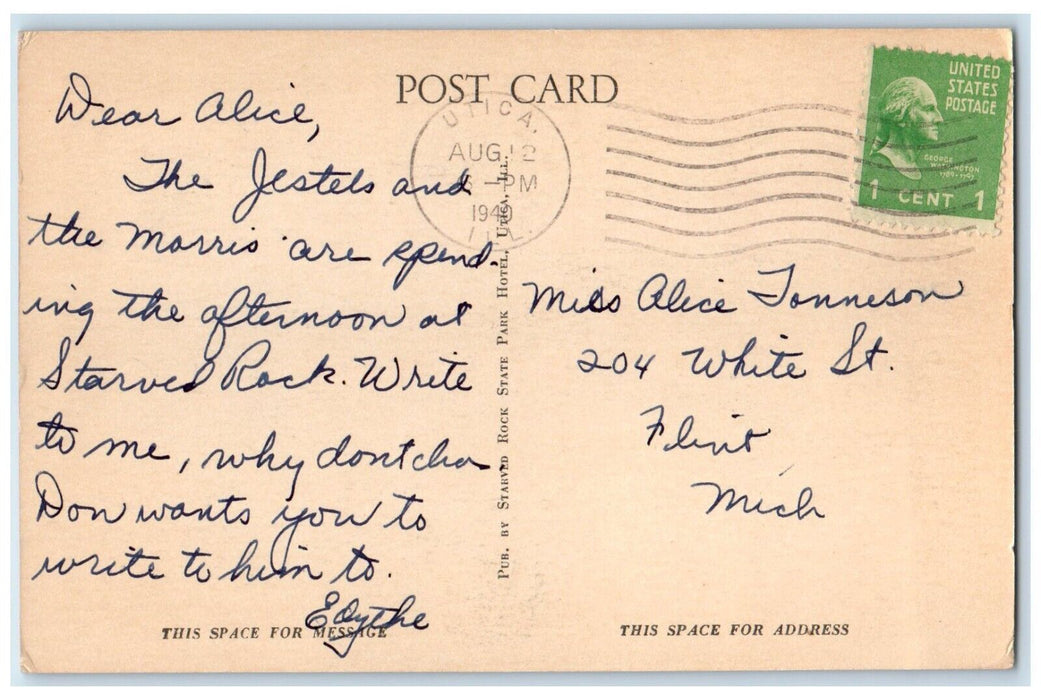 1949 Shelter House Camp Grounds Exterior House Starved Rock Illinois IL Postcard
