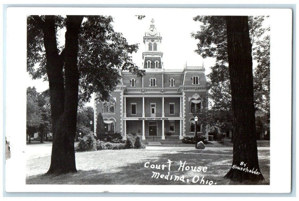 c1940's Court House Building View Householder Medina Ohio OH RPPC Unposted Photo