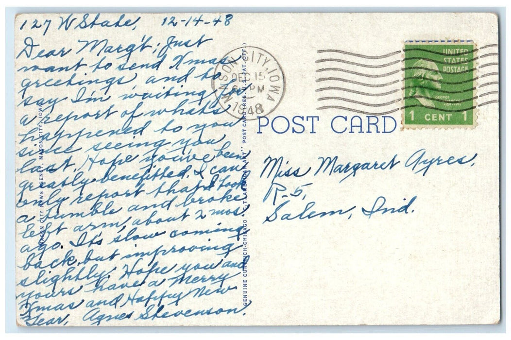1948 Exterior Roosevelt Junior High School Building Mason City Iowa IA Postcard
