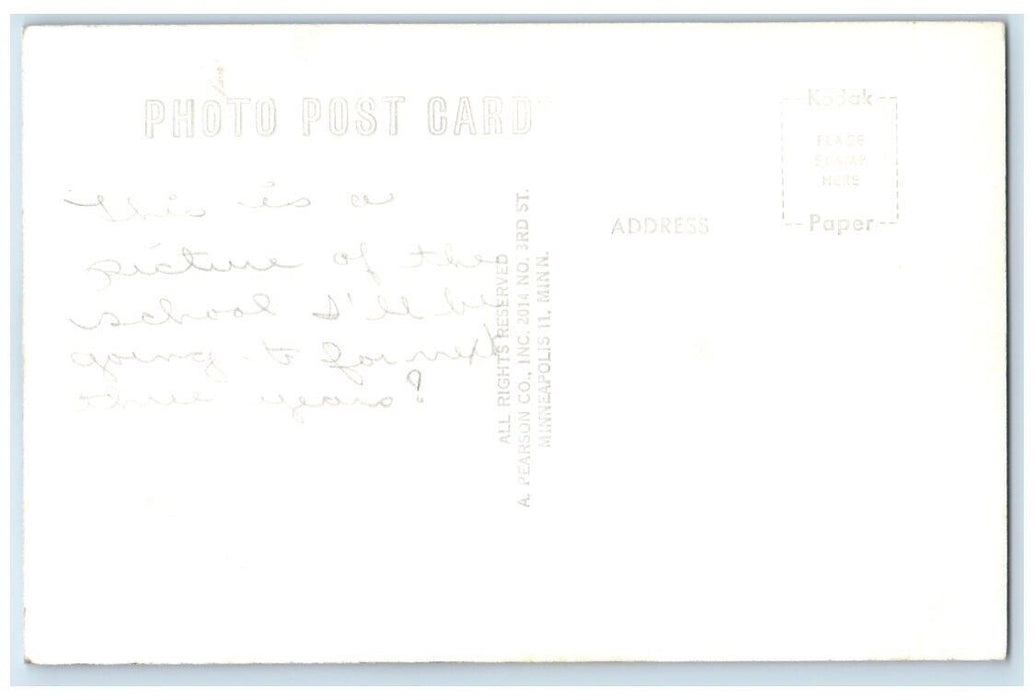 c1950's Minnetonka High School Building View Excelsior MN RPPC Photo Postcard