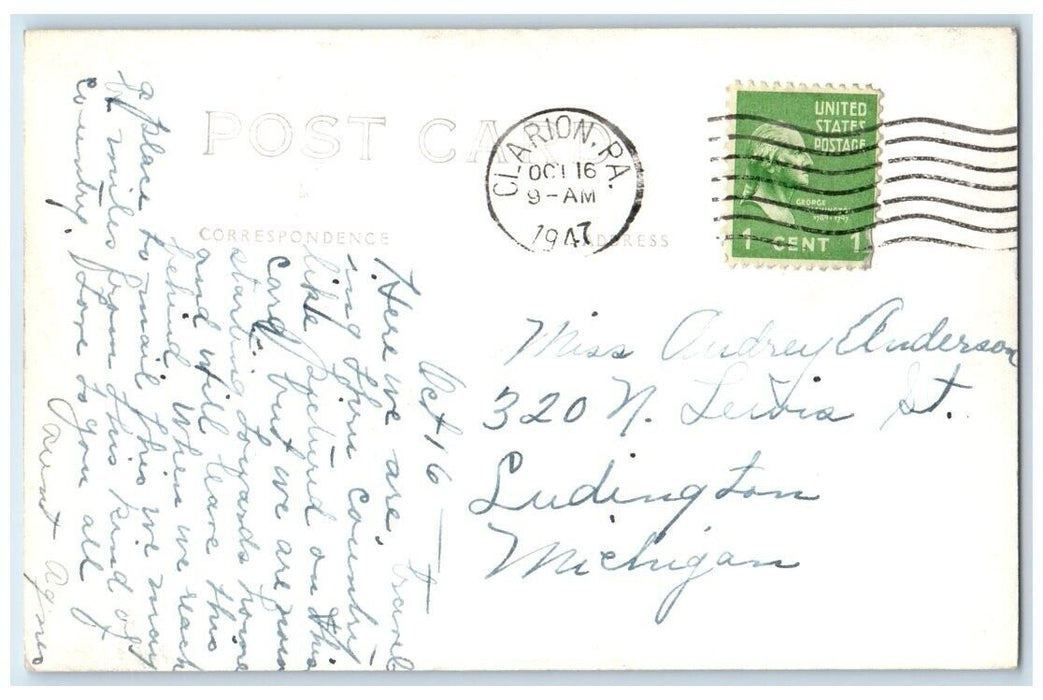 1947 Tioga State Park River Penna's Grand Canyon View PA RPPC Photo Postcard
