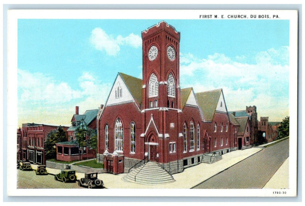 c1920 Exterior First Methodist Episcopal Church Du Bois Pennsylvania PA Postcard