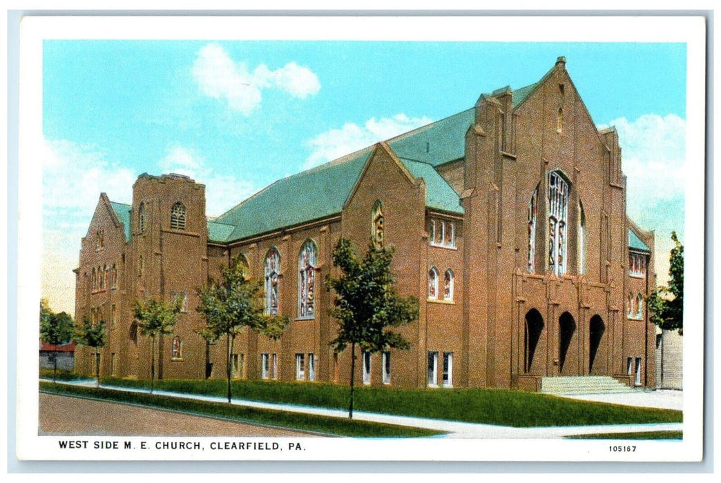 c1920 West Side Methodist Episcopal Church Clearfield Pennsylvania PA Postcard