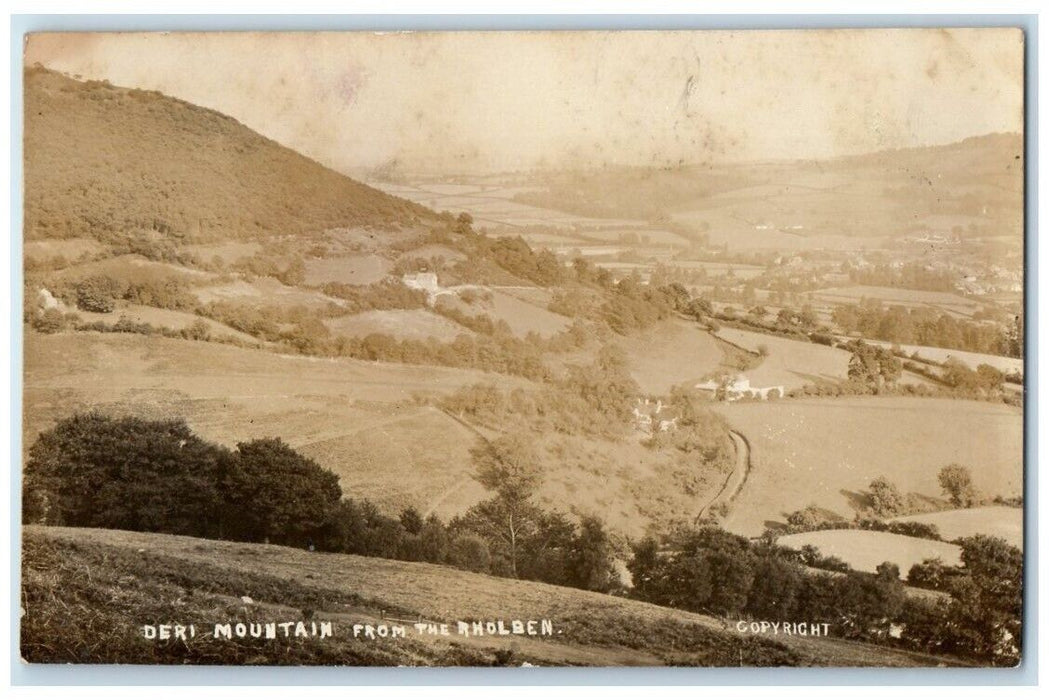 c1910's Deri Mountain From The Rohlsen Wales United Kingdom RPPC Photo Postcard