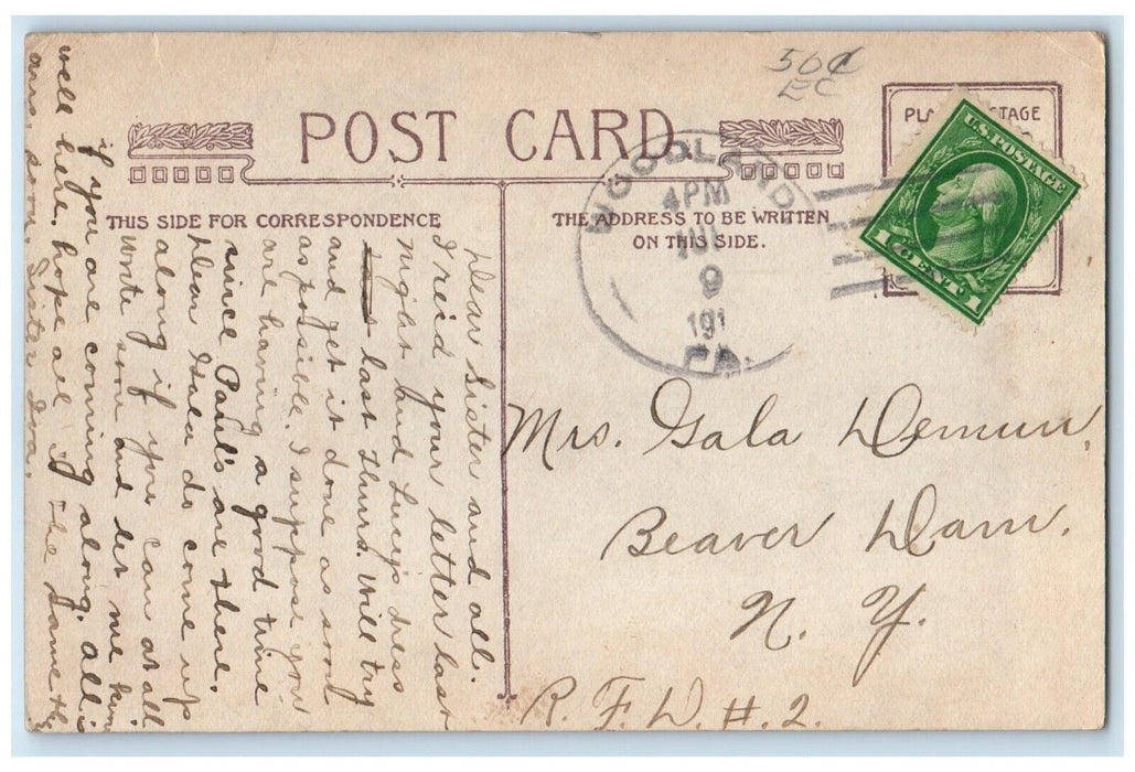 1910 Business Pressing Dancing Woodland Pennsylvania PA Posted Antique Postcard