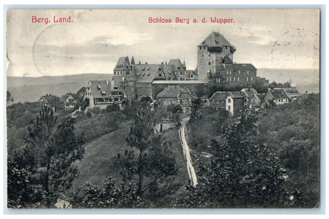 1907 View of Castle Burg Wupper Bergisch Germany Posted Antique Postcard