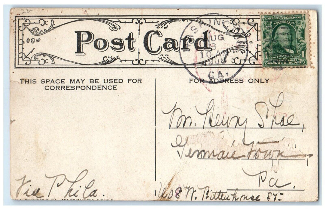 1909 The Goat Omobile From Kidville Washington California CA Antique Postcard