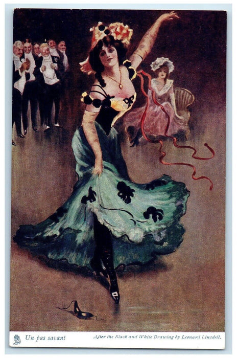 c1910's Pretty Woman Masquerade Dancing Eye Mask Tuck's Antique Postcard