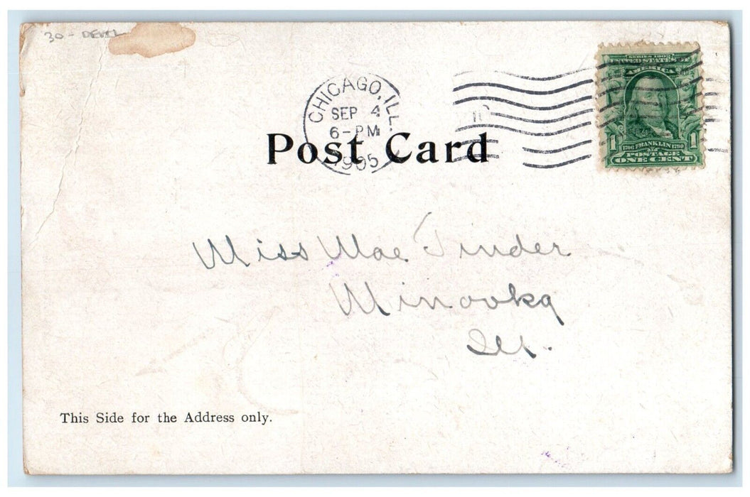 1905 Devil From One To Another Chicago Illinois IL Posted Antique Postcard