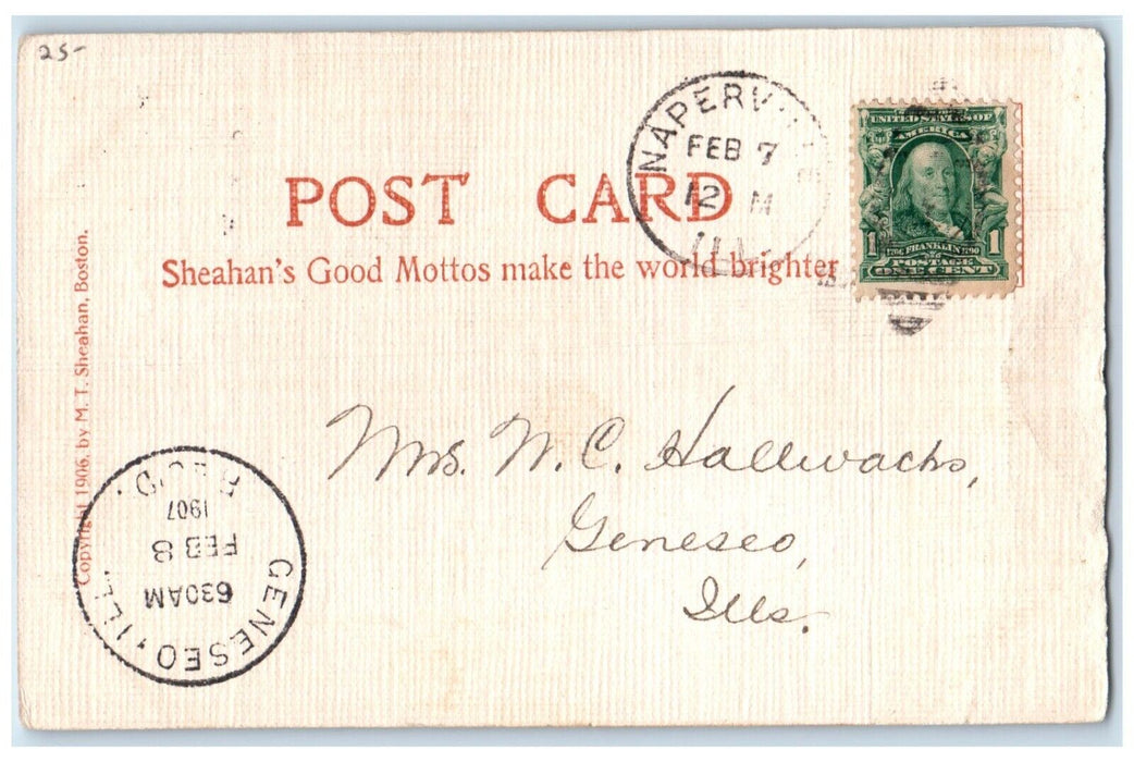 1907 The Circus Message Geneseo Naperville Illinois IL Posted Antique Postcard
