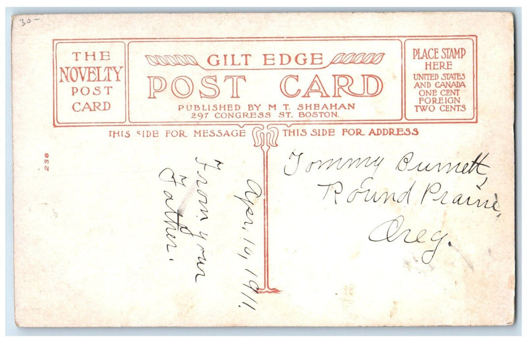 1911 Busy Time For The Stork Delivering Animals In Basket Antique Postcard