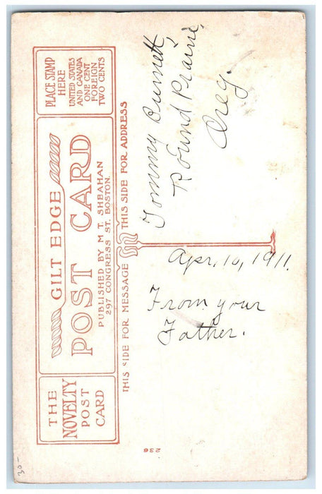 1911 Busy Time For The Stork Delivering Animals In Basket Antique Postcard