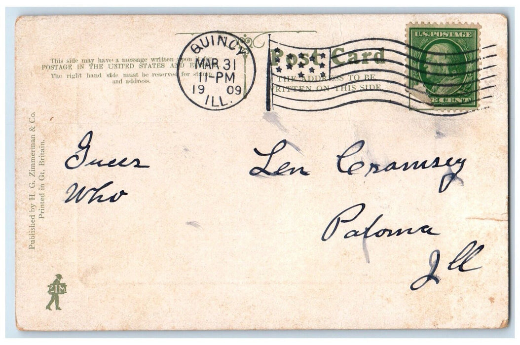 1909 Romeo And Juliet Bassano Children Quincy Illinois IL Antique Postcard