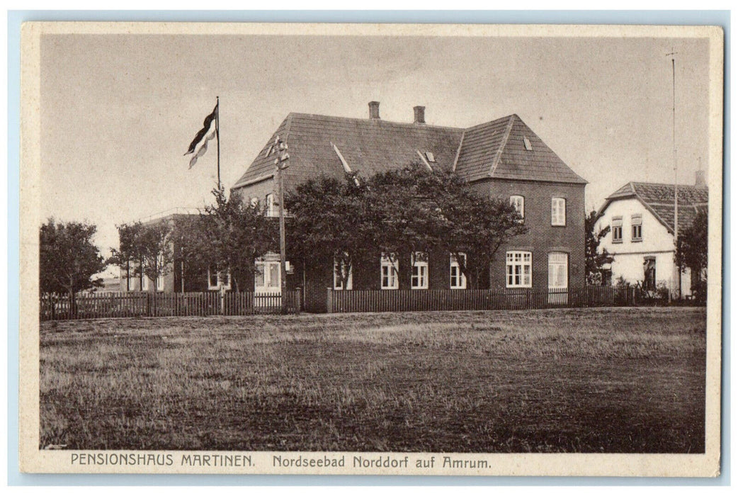 c1920's North Sea Resort of Norddorf on Amrum Boarding House Germany Postcard
