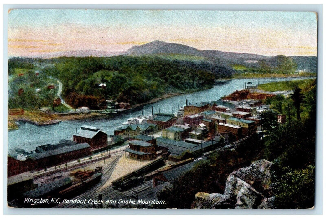 1909 Rondout Creek Snake Mountain Exterior Building Kingston New York Postcard