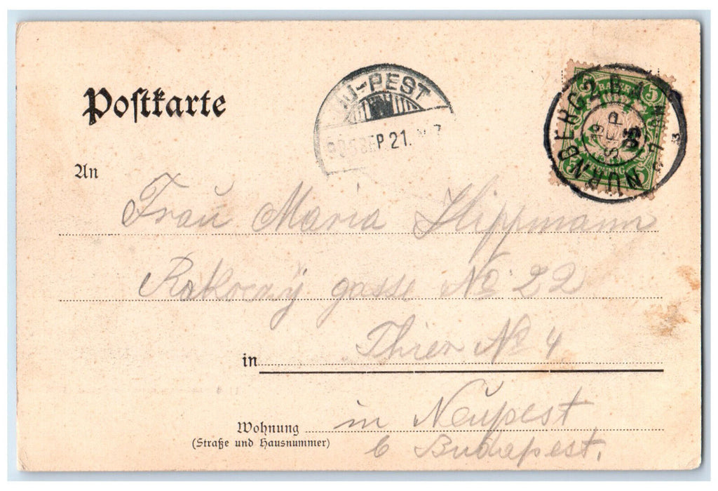 1906 Buildings View Wohrder Tor Nuremberg Germany Posted Antique Postcard