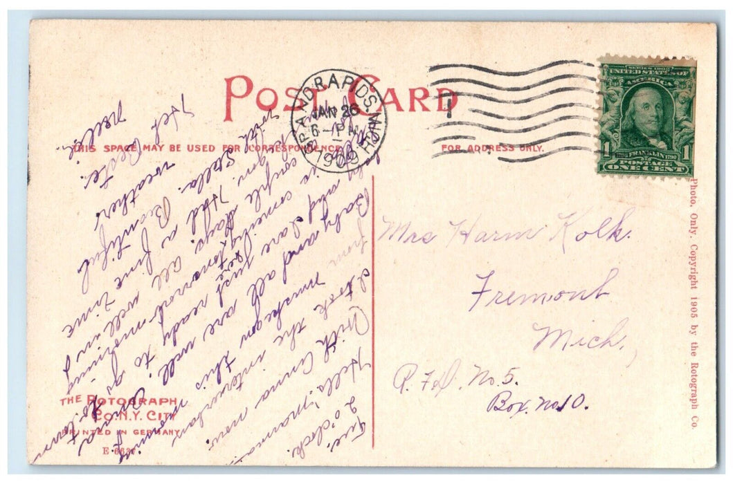 1909 Michigan John Ball Cannon Dirt Road Grand Rapids Michigan MI Postcard