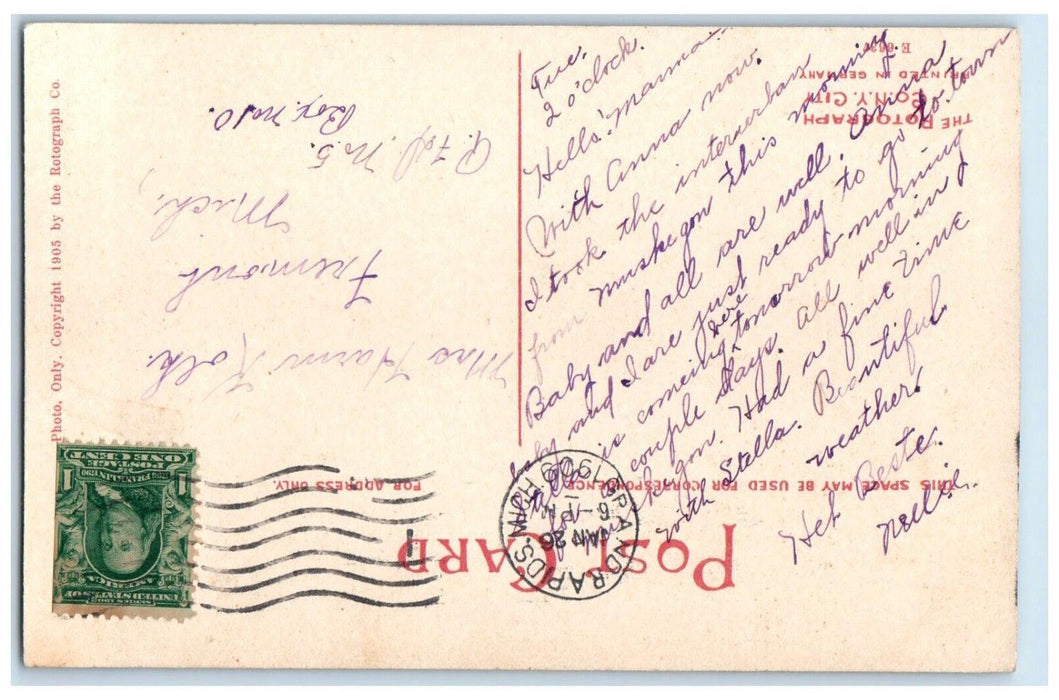 1909 Michigan John Ball Cannon Dirt Road Grand Rapids Michigan MI Postcard