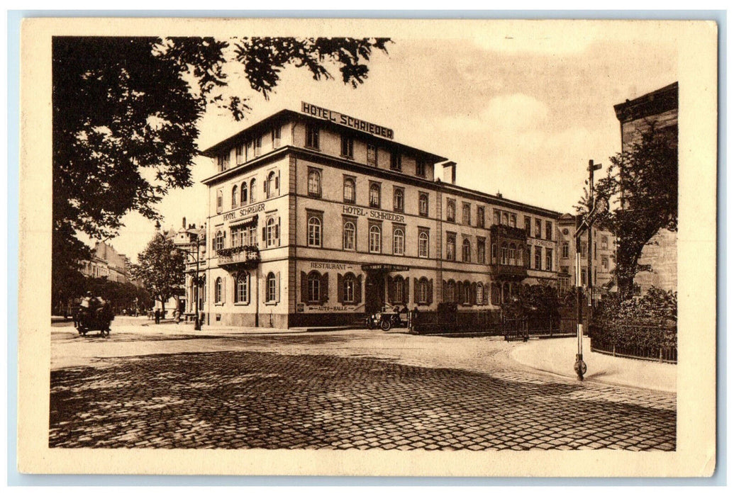 c1940's Hotel Schrieder Besitzer G Schwaderer Heidelberg Germany Postcard