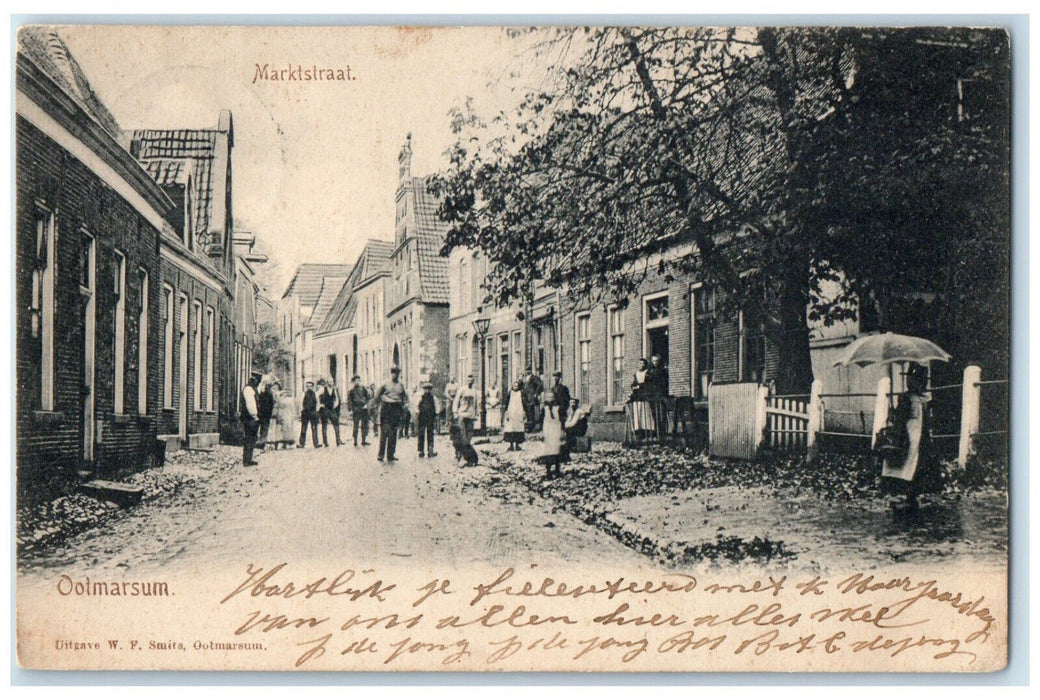 1903 Market Street Oolmarsum Overijssel Netherlands Antique Posted Postcard