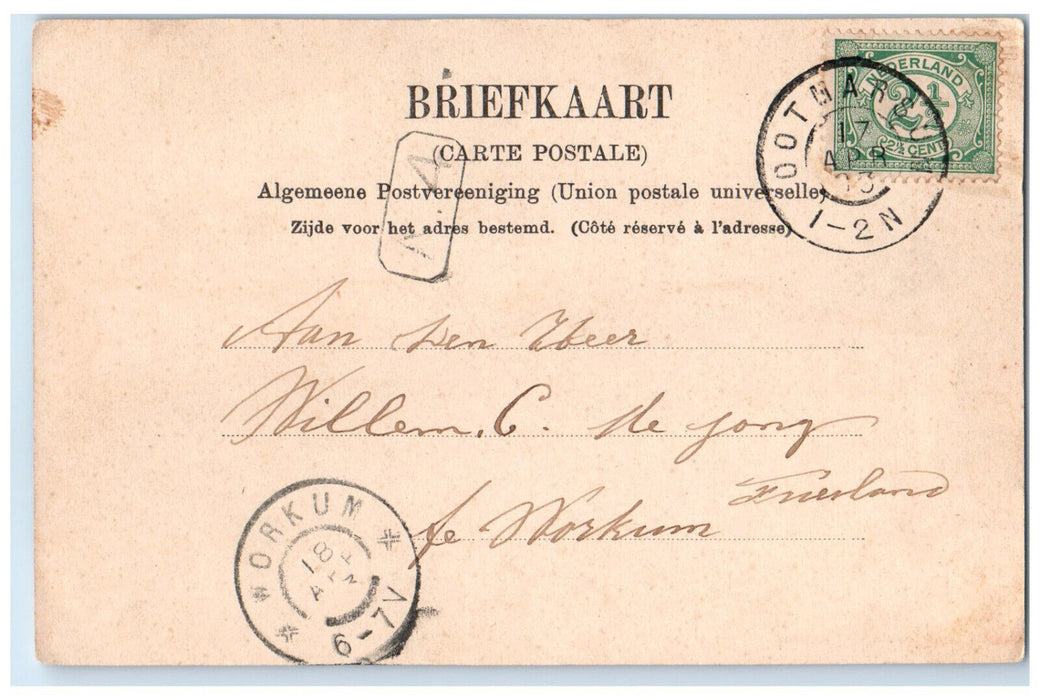 1903 Market Street Oolmarsum Overijssel Netherlands Antique Posted Postcard